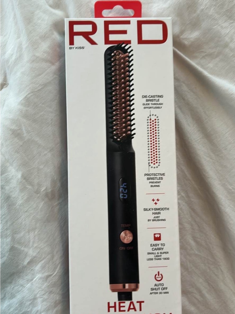 Kiss RED Heat Styling Brush - Black with Rose Gold Accents